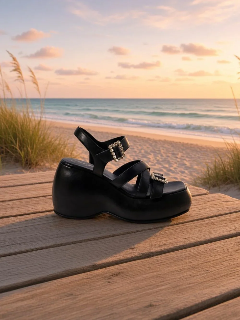 NWT Free People Brooklyn Ankle Strap Platform Sandal
